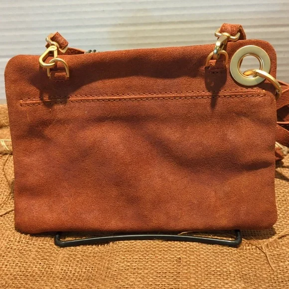 Hammitt Los Angeles Rust Suede Crossbody Or Wristlet. NEW without Tags. Gold Hdw - Picture 5 of 6